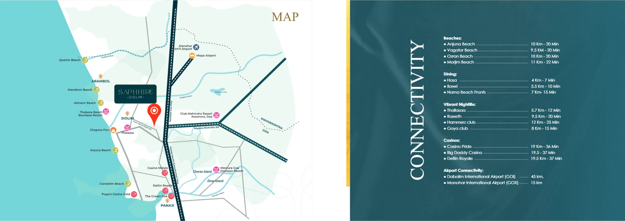 Sapphire, Siolim — location / connectivity map