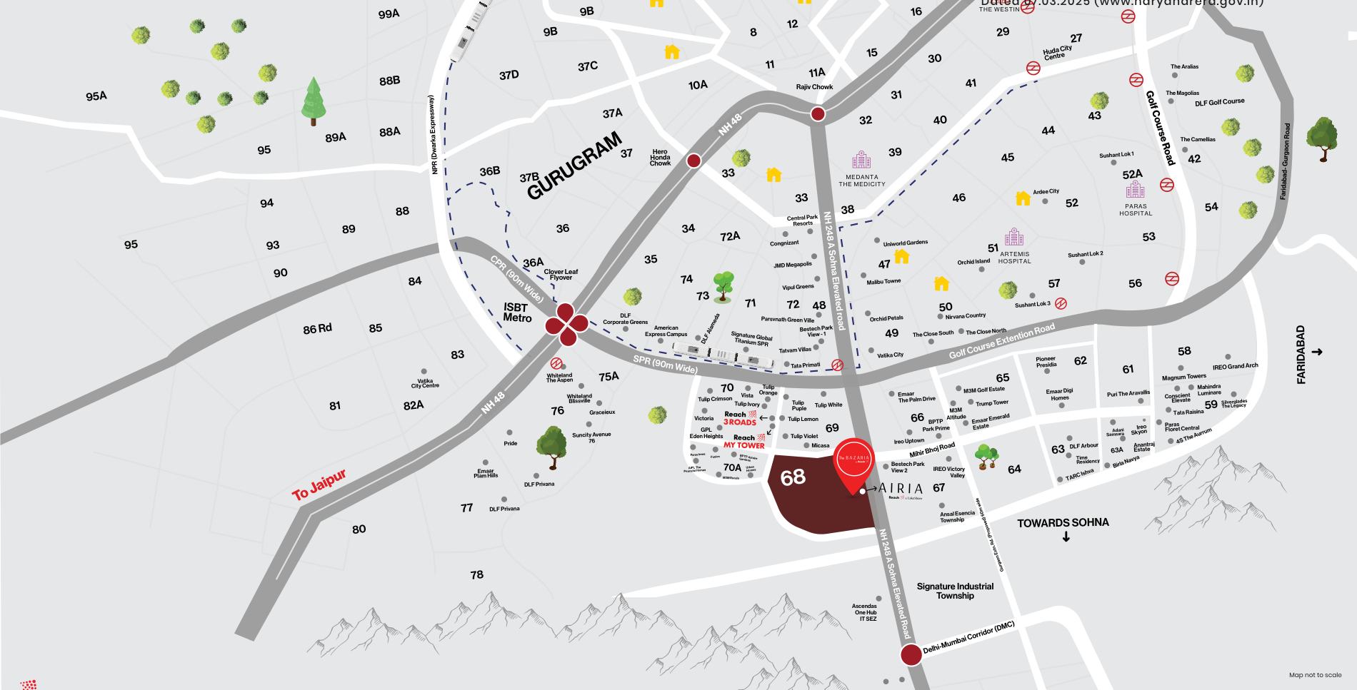 Reach The BAZARIA — location / connectivity map
